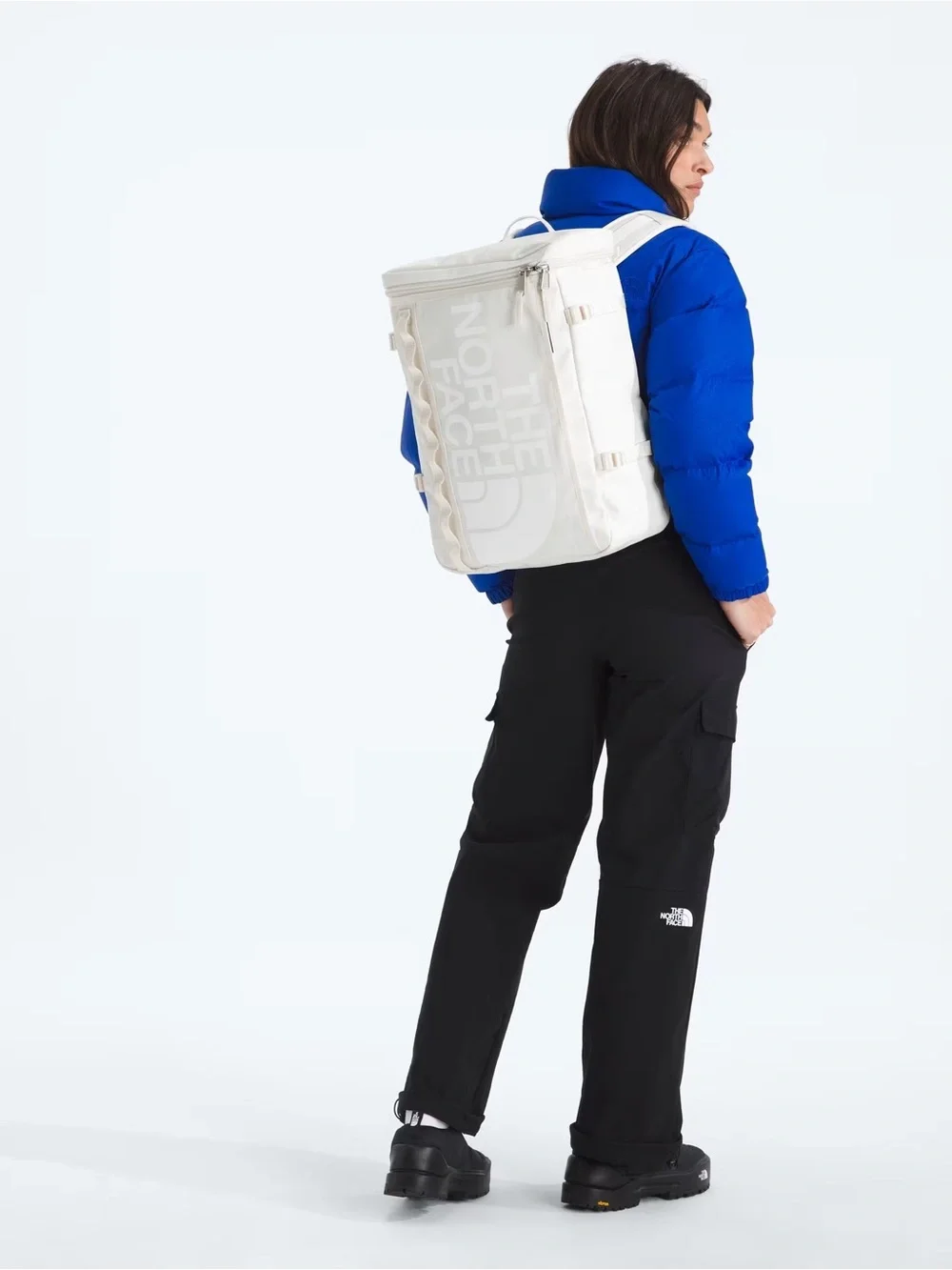 The North Face White Roll-Top Style Backpack